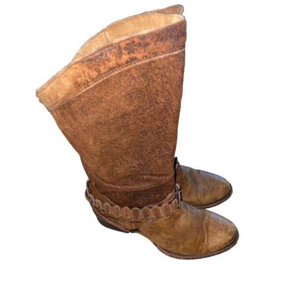 Corral Indie Spirit Women's Brown Leather Boots 9.5 Suede Top